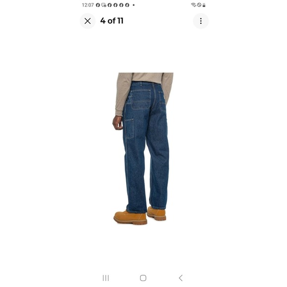 Carhartt FRB13401 Flame Resistant Men's Blue Dungaree Jeans Workwear Denim 33X44 - Picture 1 of 11